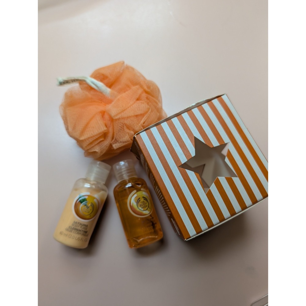 The Body Shop Satsuma 3 Pc Gift Set DISCONTINUED HTF lotion body wash scrub